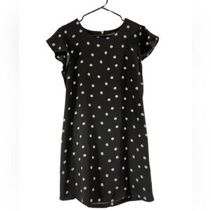 Adrienne Vittadini Size 4 Lightweight cap sleeve Black and White Polka Dot Dress